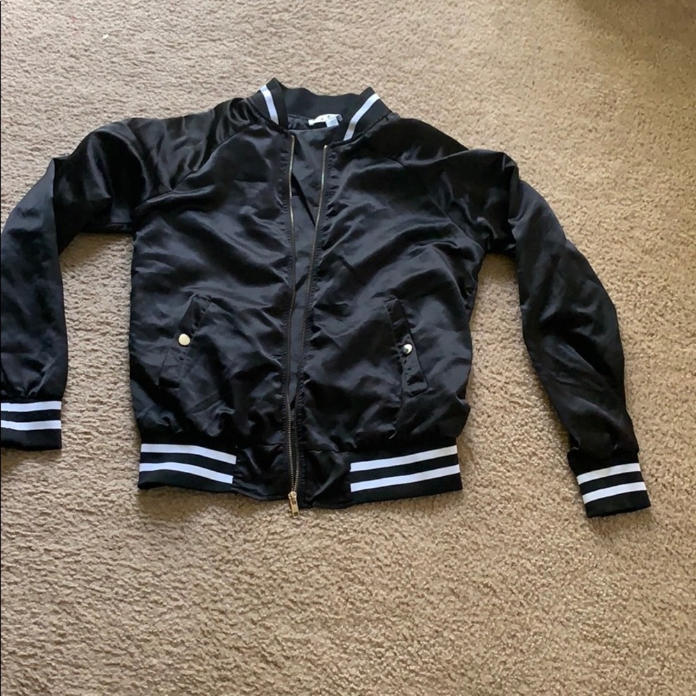 Black and white bomber jacket